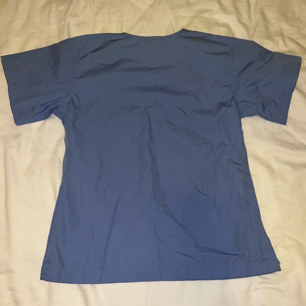 NWOT Blue Sky Scrubs Ceil Blue Top (XS) and Bottom (XXS) Shelby Style Grey Label - Picture 4 of 9